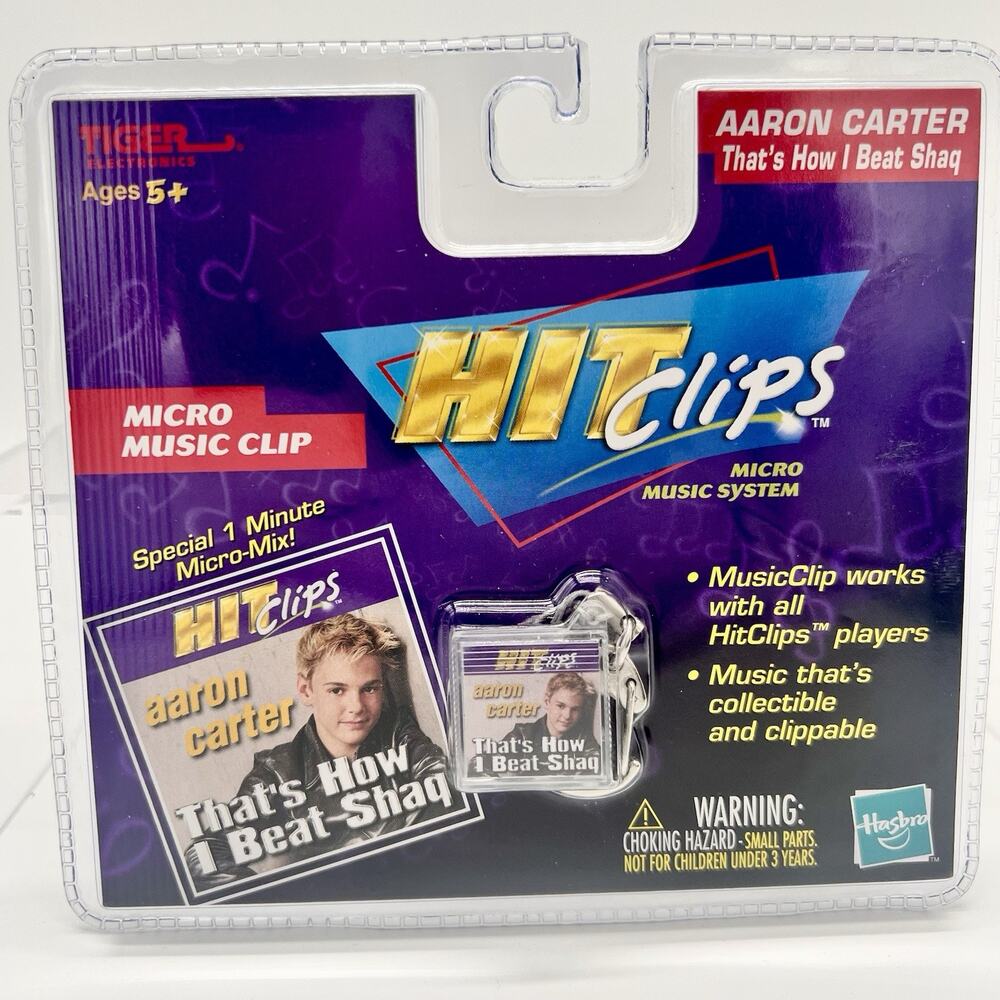 2001 Aaron Carter HitClips That’s How I Beat Shaq Tiger Hasbro NEW SEALED Y2K